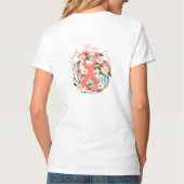 Faith Hope Cure Breast Cancer Ribbon & Florals T-shirt (Achterkant)