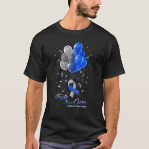 Faith Hope Cure Butterflies Blue Ribbon Diabetes A T-shirt