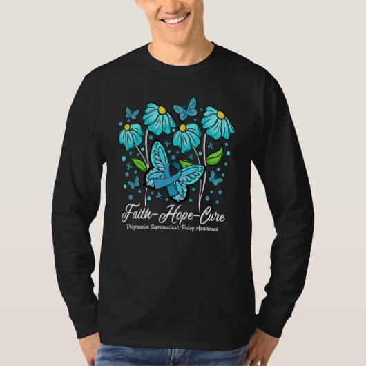 Faith Hope Cure Butterfly Progressive Supranuclear T-shirt (Voorkant)