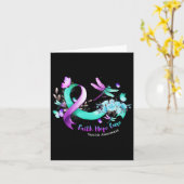 Faith Hope Cure Dragonfly Zelfmoordpreventie bewus Kaart (Gele Bloem)