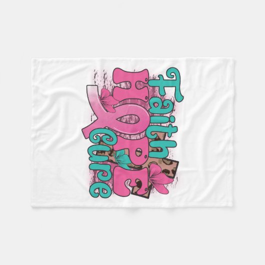 Faith Hope Cure Fleece Deken (Voorkant (Horizontaal))