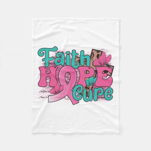 Faith Hope Cure Fleece Deken (Voorkant)