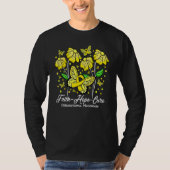 Faith Hope Cure Flower Butterfly Osteosarcoma Awar T-shirt (Voorkant)