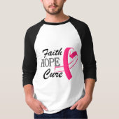 Faith Hope Cure Pink Ribbon Breast Cancer Awarenes T-shirt (Voorkant)