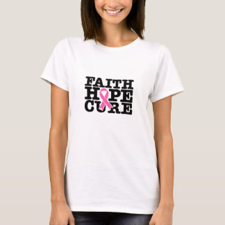 Faith Hope Cure Roze Lint - Borstkanker T-shirt