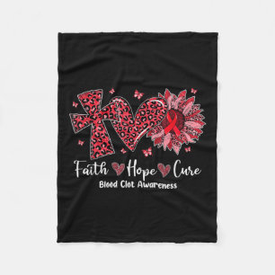 Faith Hope Cure Zonnebloem Luipaard Bloedstolsel A Fleece Deken
