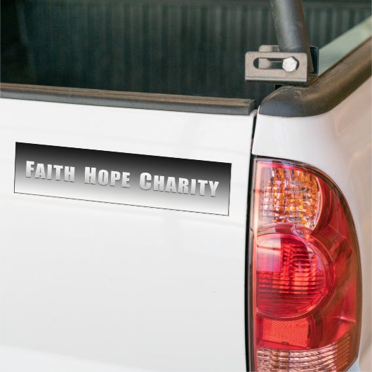 Faith, Hope en Charity Bumpersticker (Op Truck)