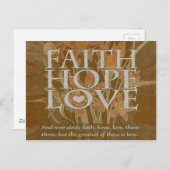 Faith Hope en Love Briefkaart (Voorkant / Achterkant)