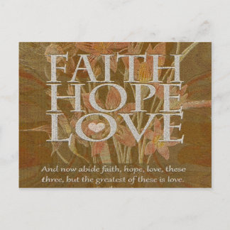 Faith Hope en Love Briefkaart
