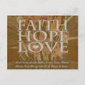 Faith Hope en Love Briefkaart (Voorkant)