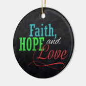 Faith Hope en Love Chalkboard Christmas Christelij Keramisch Ornament (Links)