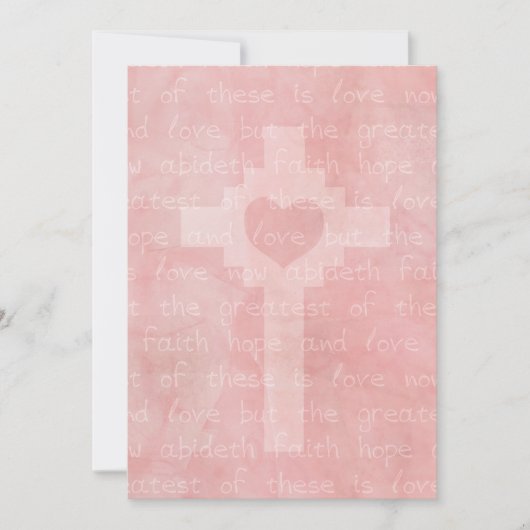 Faith Hope en Love Christelijk 5 x 7 Wedding Kaart (Voorkant)