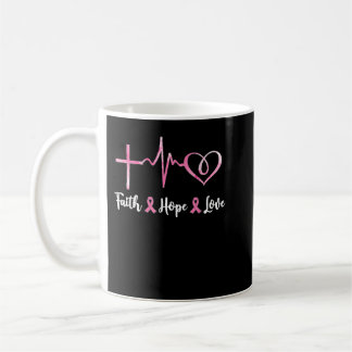 Faith Hope en Love Christelijk Breast Cancer Aware Koffiemok