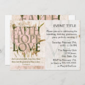 Faith, Hope en Love Kaart (Voorkant / Achterkant)