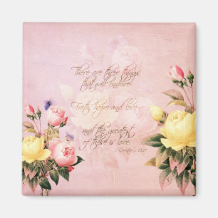 Faith Hope en Love Rozen Magneet