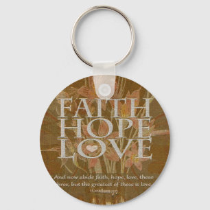 Faith Hope en Love Sleutelhanger