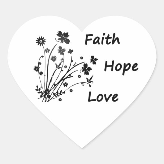 Faith Hope en Love Square Sticker (Voorkant)