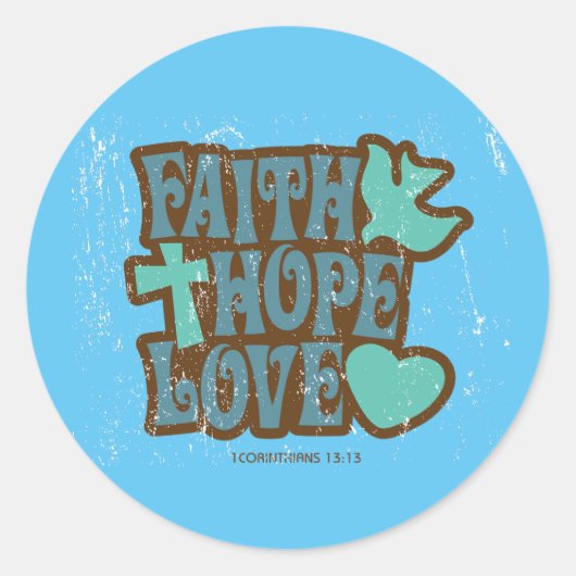 Faith Hope en Love Sticker (Voorkant)