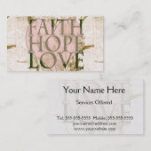 Faith, Hope en Love Visitekaartje (Voorkant / Achterkant)