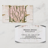 Faith, Hope en Love Visitekaartje (Voorkant / Achterkant)