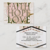 Faith, Hope en Love Visitekaartje (Voorkant / Achterkant)
