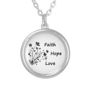 Faith Hope en Love   Zilver Vergulden Ketting