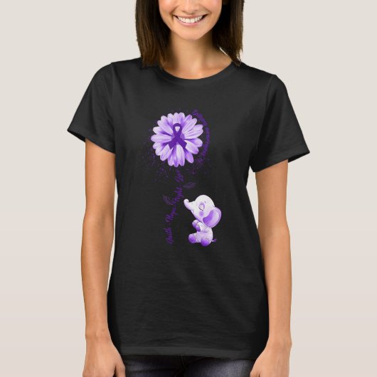 Faith Hope Fight Love Elephant Epilepsy Awareness  T-shirt (Voorkant)