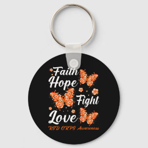 Faith Hope Fight RSD CRPS Awareness Butterfly Sleutelhanger