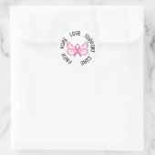 Faith Hope geneest borstkankerlint met vleugels Ronde Sticker (Tas)