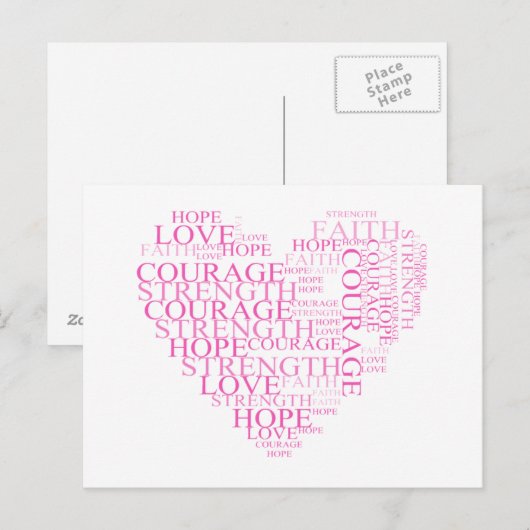 Faith Hope Heart Briefkaart (Voorkant / Achterkant)