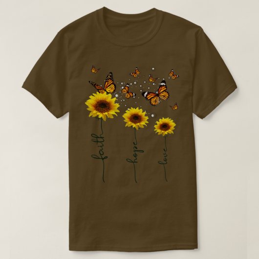 Faith hope hope love vterfly t-shirt (Design voorkant)
