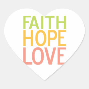 Faith Hope houdt van Christelijke Inspirerend Stic Hart Sticker