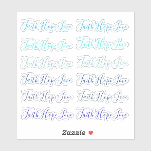 Faith Hope Liefde script stickers (Vel)