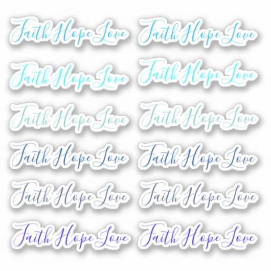 Faith Hope Liefde script stickers (Voorkant)
