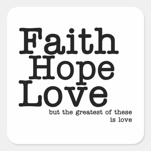 Faith Hope Liefde Stickers (Voorkant)