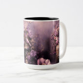 Faith Hope Liefde,  Vogel & Bloemen Tweekleurige Koffiemok (Voorkant rechts)