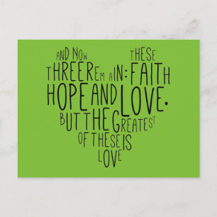 Faith Hope Love 1 Corinthians 13:13 Briefkaart