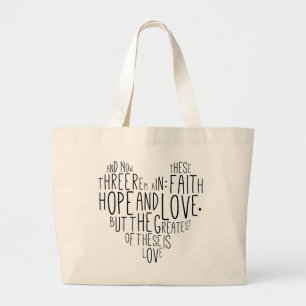 Faith Hope Love 1 Corinthians 13:13 Grote Tote Bag