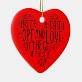 Faith Hope Love 1 Corinthians 13:13 Keramisch Ornament (Rechts)