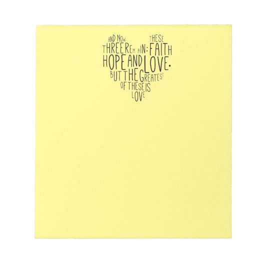 Faith Hope Love 1 Corinthians 13:13 Notitieblok (Voorkant)