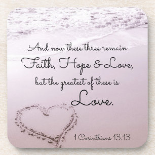 Faith Hope Love, 1 Corinthians 13:13, Ocean Beach Drankjes Onderzetter