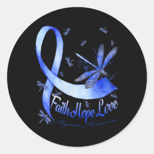 Faith Hope Love Alopecia Awareness Draairy Ronde Sticker