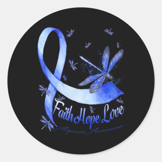Faith Hope Love Alopecia Awareness Draairy Ronde Sticker (Voorkant)