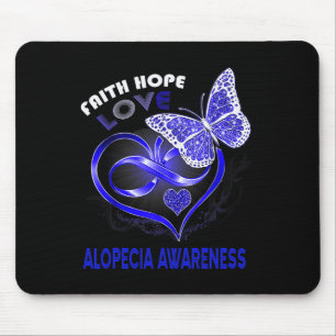 Faith Hope Love Alopecia Awareness Heart Butterfly Muismat