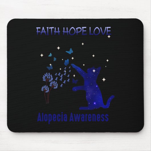 Faith Hope Love Alopecia Awareness Muismat (Voorkant)