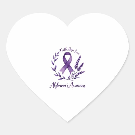 Faith Hope Love Alzheimer's Awareness Dragonfly (1 Hart Sticker (Voorkant)