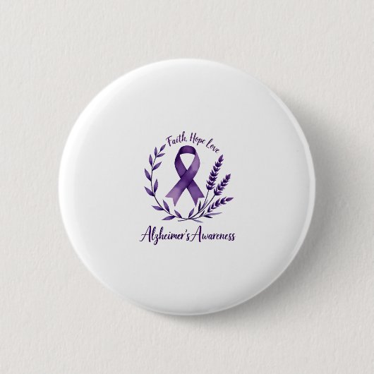 Faith Hope Love Alzheimer's Awareness Dragonfly (1 Ronde Button 5,7 Cm (Voorkant)
