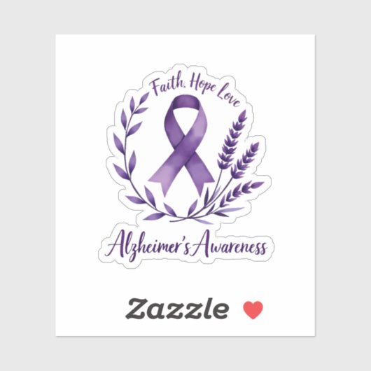 Faith Hope Love Alzheimer's Awareness Dragonfly (1 Sticker (Vel)