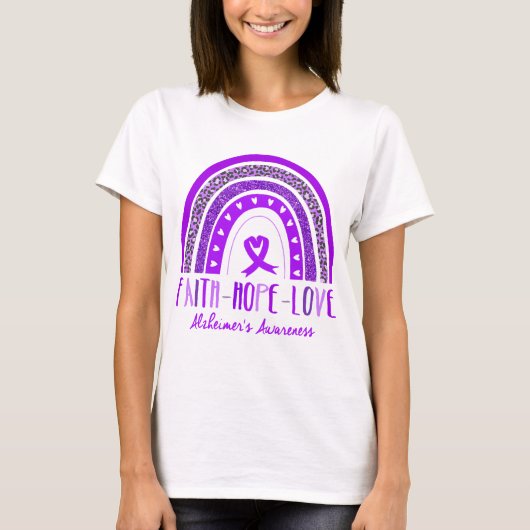 Faith Hope Love Alzheimer's Awareness T-shirt (Voorkant)