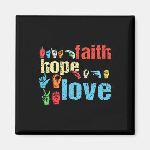 Faith Hope Love Amerikaanse Gebarentaal Christelij Magneet